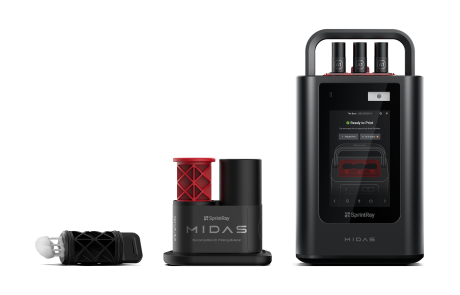 SprintRay Midas with capsule system and dental models