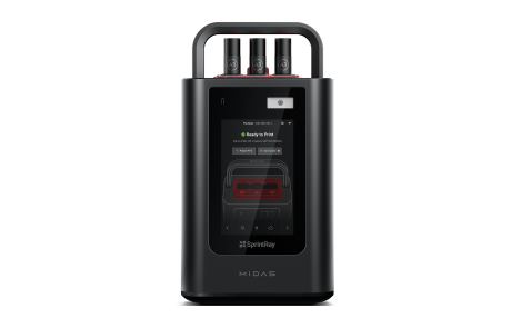 SprintRay Midas front view with touchscreen and capsule ports