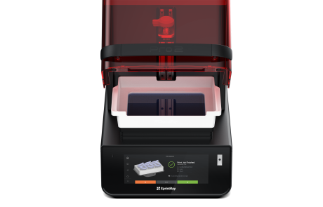 SprintRay Pro 2 open build chamber with models