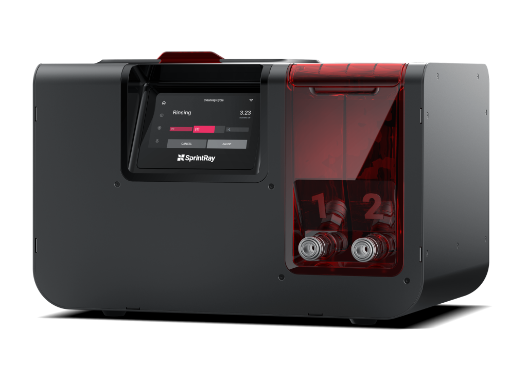 SprintRay ProWash S rinsing cycle touchscreen interface